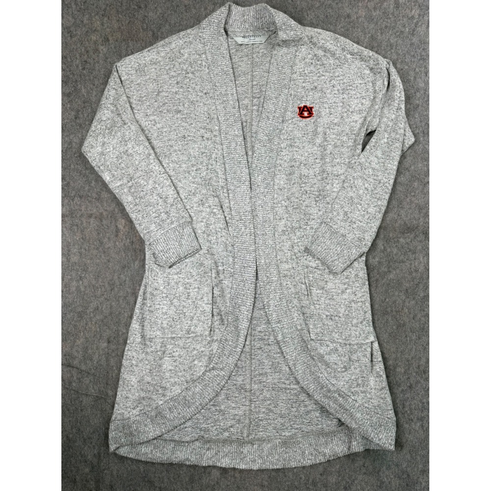 Boxercraft Auburn Tigers Cardigan Sweater Womens Small Heather Grey Open Front